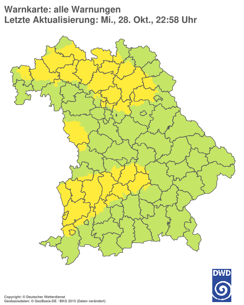 Aktuelle Warnkarte: Bayern